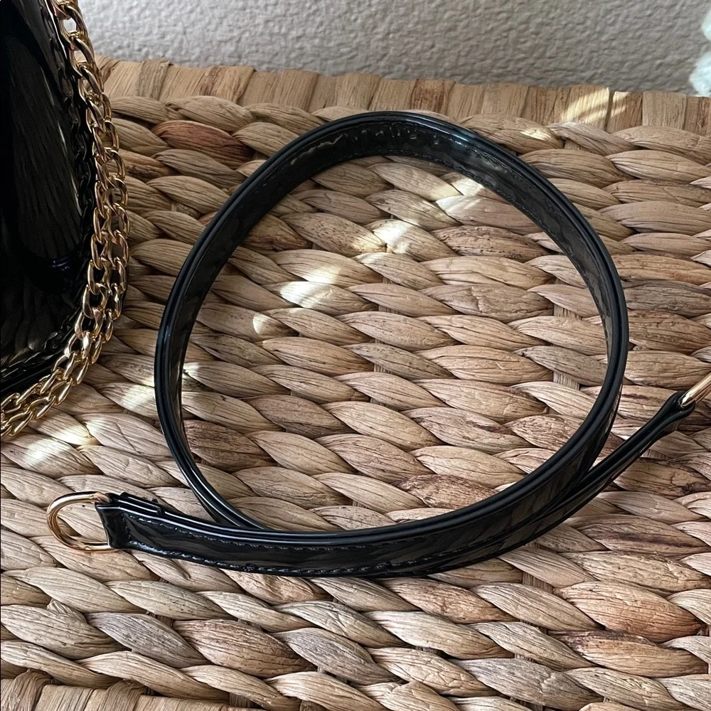 Black Vinyl Women's Clutch